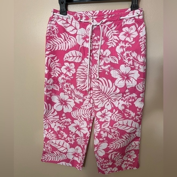 Lauren Ralph Lauren Pink Floral Capri Pants Sz 6P - Picture 5 of 5
